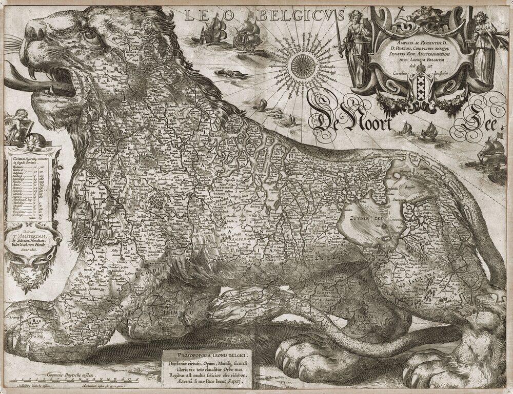 Leo Belgicus, Jodocus Hondius, 1611, Library of Congress.